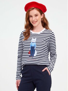 CAT by maniita lacitta CAT by maniita lacitta Longsleeve Printed Longsleeve Niebieski Regular Fit