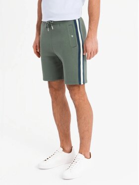 Ombre Ombre Szorty materiałowe OM-SRSK-0156 Zielony Regular Fit