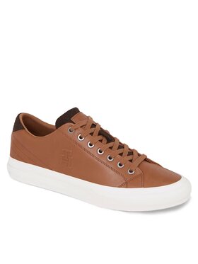 Tommy Hilfiger Tommy Hilfiger Snīkeri Th Hi Vulc Street Low Lth Prem FM0FM04818 Brūns