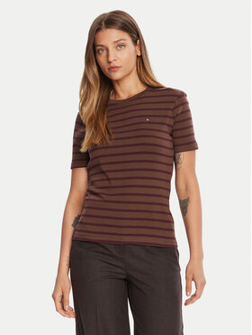 Tommy Hilfiger Tommy Hilfiger T-shirt New Cody WW0WW40587 Smeđa Slim Fit