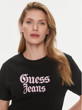 Guess Majica Gothic W4RI49 K6XN4 Črna Regular Fit