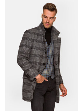 Lancerto Lancerto Płaszcz wełniany Halton Szary Regular Fit