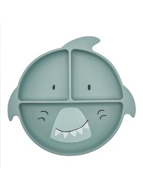 Trixie Baby Trixie Baby Talerz Silikonowy Talerz Trójdzielny z Przyssawką - Rekin Błękitny