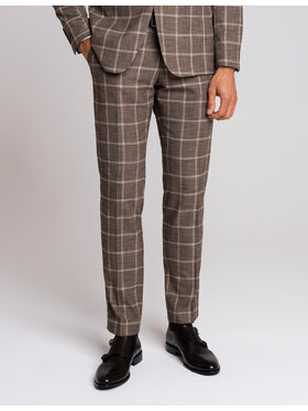 Borgio Borgio Spodnie garniturowe crissolo Brązowy Slim Fit