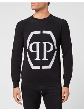 PHILIPP PLEIN PHILIPP PLEIN Sweter 8079 Czarny Regular Fit