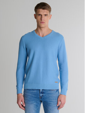 BIG STAR BIG STAR Sweter VASONITEX Niebieski Basic Fit