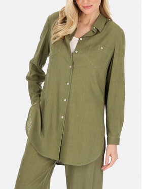Potis & Verso Potis & Verso Koszula Pascal Khaki Regular Fit