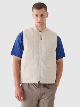 4F 4F Gilet 4FRAW24TVESM171-12S Bianco Regular Fit