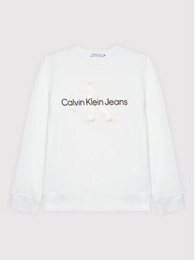 Calvin Klein Jeans Calvin Klein Jeans Bluza Monogram Logo IU0IU00265 Biały Regular Fit