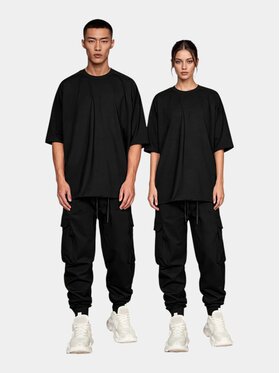 MADE BY SOCIETY MADE BY SOCIETY T-Shirt Back BORN FROM THE STREETS - T18041 Czarny Basic Fit