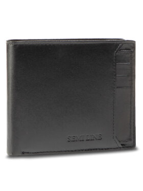 Semi Line Semi Line Голям мъжки портфейл P8227-0 Черен