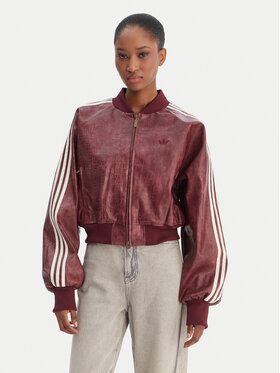 adidas adidas Dirbtinės odos striukė Pleather KD8792 Vyšninė Oversize