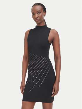 Guess Guess Koktejlové šaty W6BK70 Z1575 Čierna Slim Fit