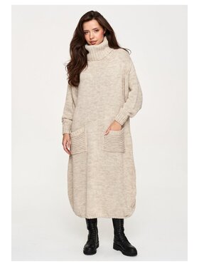 Makadamia Makadamia Sweter S178 Beżowy Loose Fit