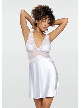 DKaren Lingerie DKaren Lingerie Halka Erica Biały Classic Fit