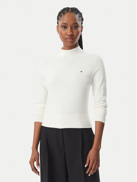 Tommy Hilfiger Tommy Hilfiger Πουλόβερ WW0WW51383 Κρεμ Slim Fit