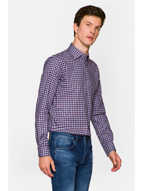 Lancerto Lancerto Koszula Mercury KO051217000072 Bordowy Regular Fit