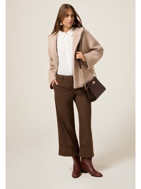 Oltre Oltre Spodnie materiałowe P042R008972N0Z2 Brązowy Cropp Fit