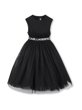 Karl Lagerfeld Kids Karl Lagerfeld Kids Každodenné šaty Z30467 S Čierna Regular Fit