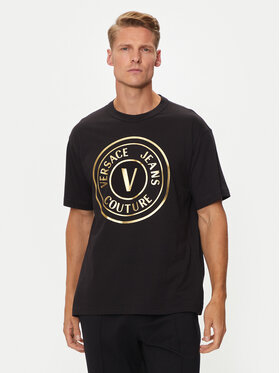 Versace Jeans Couture Versace Jeans Couture Tricou 76GAHT04 Negru Regular Fit