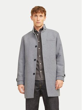 Jack&Jones Jack&Jones Vilnas mētelis Melton 12258672 Pelēks Regular Fit