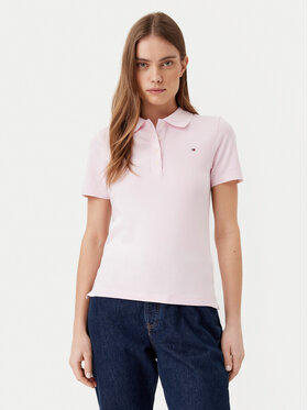 Tommy Hilfiger Tommy Hilfiger Polo marškinėliai 1985 WW0WW43225 Rožinė Slim Fit