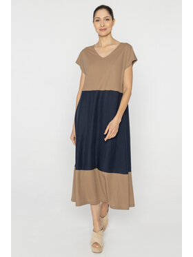 Deni Cler Milano Deni Cler Milano Sukienka letnia T-DC-3267-D2-20-56-1 Granatowy Loose Fit
