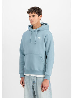 Alpha Industries Alpha Industries Bluza Basic Small Logo Hoodie Błękitny Regular Fit