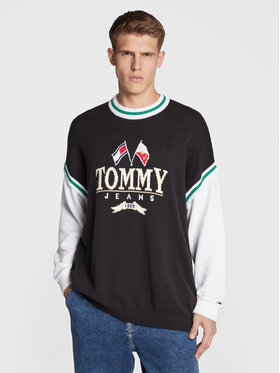 Tommy Jeans Tommy Jeans Megztinis Skater Modern Prep DM0DM15156 Juoda Relaxed Fit
