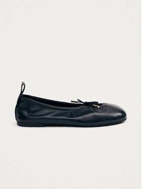 ALOHAS ALOHAS Baleriny Rosalind Black Leather Ballet Flats Czarny