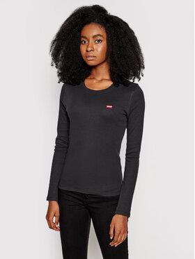 Levi's® Levi's® Bluză Long Sleeve Baby Tee 69555-0014 Negru Slim Fit
