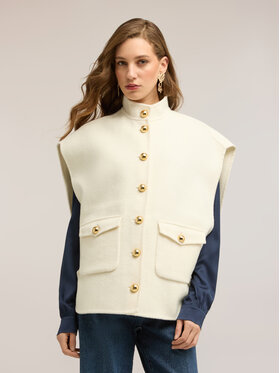 Motivi Motivi Peleryna R009W000177N002 Kremowy Regular Fit