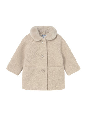 Mayoral Mayoral Cappotto in shearling 2432 Beige Relaxed Fit