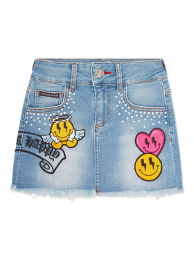 PHILIPP PLEIN PHILIPP PLEIN Gonna di jeans 20163 Celeste Comfort Fit