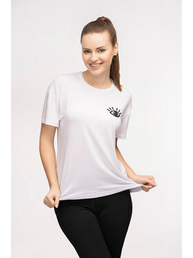 Moonholi Moonholi T-Shirt AWAKEN Biały Classic Fit