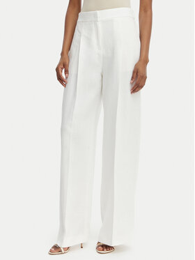 BOSS BOSS Riidest püksid Tiana 50557443 Valge Relaxed Fit