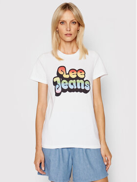 Lee Lee T-Shirt Pride Graphic L43XEP12 Bílá Regular Fit