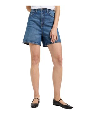 Lee Lee Szorty jeansowe Stella 112364098 Granatowy Wide Leg