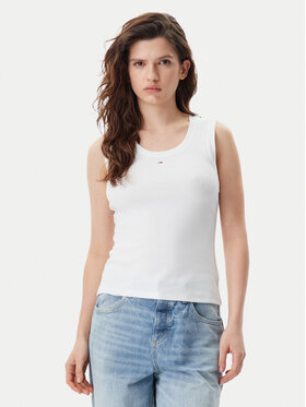 Tommy Jeans Tommy Jeans Top Essential DW0DW20673 Valge Slim Fit