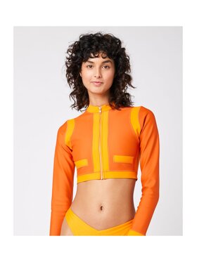 Rip Curl Rip Curl Góra od bikini Mirage Coco Ls Crop Top Zipped Pomarańczowy
