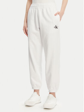 Calvin Klein Jeans Calvin Klein Jeans Παντελόνι φόρμας Monologo LV047B235G Λευκό Regular Fit