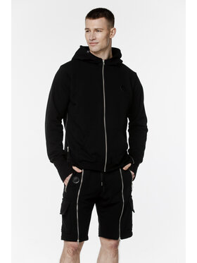 Pilawski Pilawski Bluza BLUZA CZARNA NA ZAMEK MĘSKA Czarny Oversize