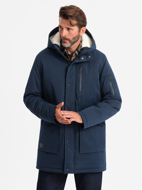 Ombre Ombre Parka 1OM-JALJ-018 Granatowy Regular Fit