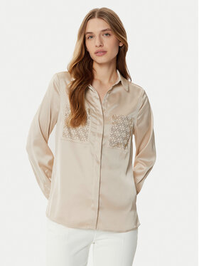 Guess Guess Cămașă W5RH40 WFQC2 Bej Regular Fit