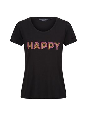 Regatta Regatta T-Shirt Fingal VIII Enjoy Every Moment Czarny Short Fit