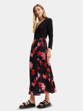 Desigual Desigual Ljetna haljina Memphis 24SWVW37 Crna Regular Fit