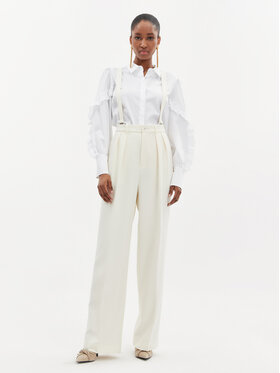 Custommade Custommade Szövet nadrág Pien 999825531 Ekru Regular Fit