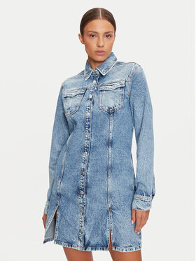 Tommy Jeans Tommy Jeans Дънкова рокля DW0DW19748 Син Regular Fit