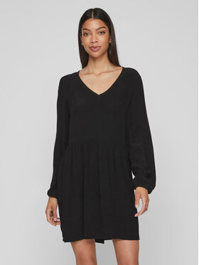 Vila Vila Kleid für den Alltag Fini 14084533 Schwarz Relaxed Fit