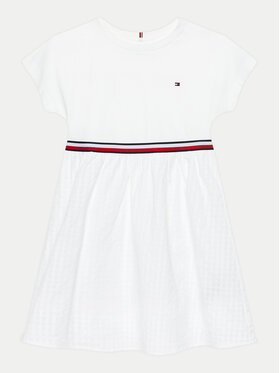 Tommy Hilfiger Tommy Hilfiger Haljina za svaki dan Global Stripe KG0KG07925 D Bijela Regular Fit